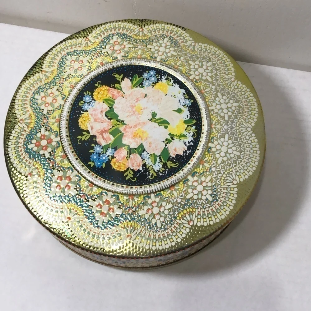 Vintage Daher 1960s Textured Mosaic Tin, Multicolor, Rare